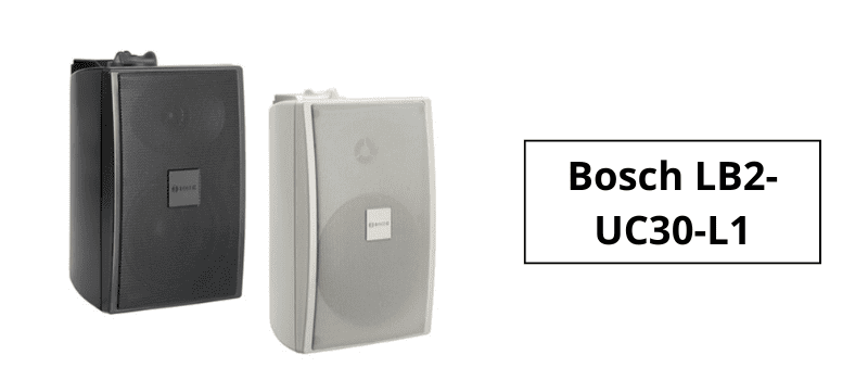 Loa treo tường Bosch LB2‑UC30‑L1 có vỏ ABS nhỏ gọn, bền bỉ, kết hợp góc phủ âm rộng